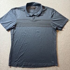 MAVEN Performance Polo Men's Sz L Blue Short Sleeve Lightweight Golf Casual
